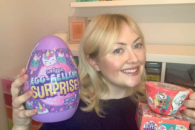 Ciara Emery at her home in Drayton with some of the toys that she unboxes. Picture: Habibur Rahman