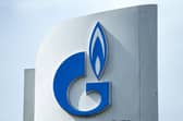 The logo of Russia's energy giant Gazprom is pictured at one of its petrol stations in Moscow Picture: Kirill Kudryavtsev / AFP via Getty Images