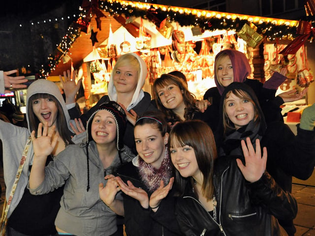 The Commercial Road Christmas light switch in 2008.    Picture: Michael Scaddan (084638-0599)
