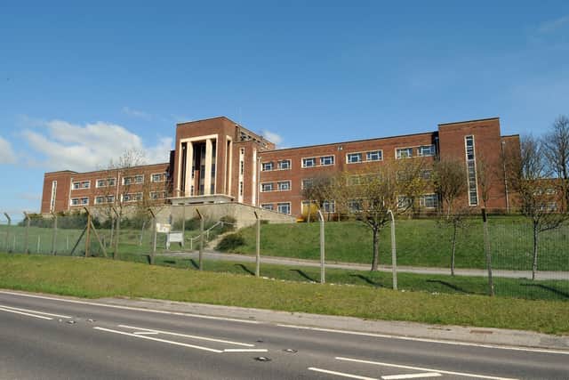 The Portsdown Main building on the top of Portsdown Hill overlooking Portsmouth - it was demolished in 2011