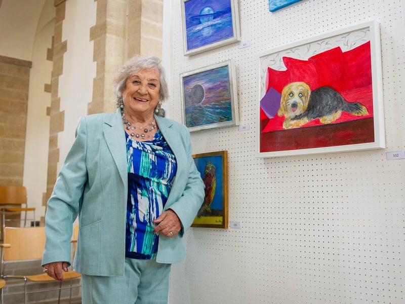 Irene Strange with her artwork at the art exhibition at Portsmouth Cathedral, Portsmouth in August 2021
Picture: Habibur Rahman