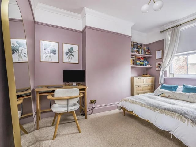 This property comes with three bedrooms, one bathroom and two reception rooms, as well as a garden.