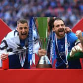 Pompey celebrate their 2019 Checkatrade Trophy final win against Sunderland.  Picture: Jordan Mansfield/Getty Images
