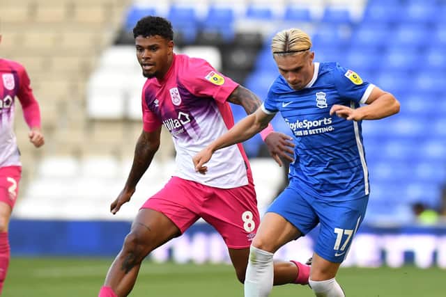 Tino Anjorin in action for Huddersfield against Birmingham in August 2022. Picture: Tony Marshall/Getty Images