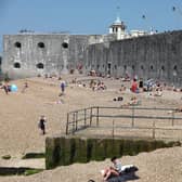 Beach revellers have long enjoyed gathering at the Hot Walls in Old Portsmouth.
