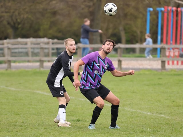 Action from Al's Bar's 3-0 victory over Emsworth Town reserves (black/white kit) in City of Portsmouth Sunday Football League Division Four. Picture: Kevin Shipp