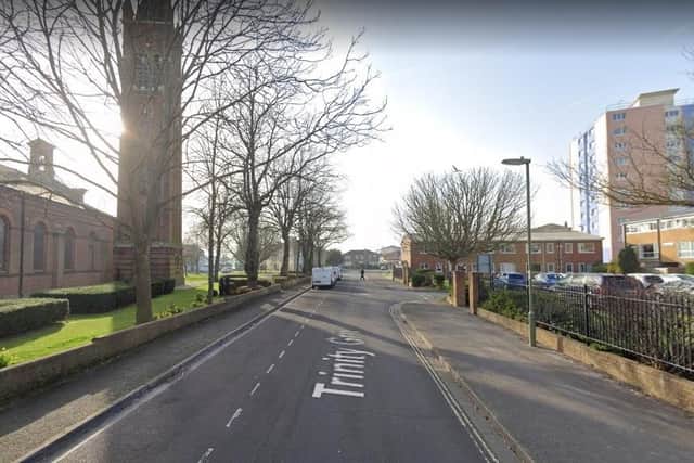 Police received reports of a moped, believed to have been stolen, being driven around Trinity Green, Gosport. Picture: Google Street View.