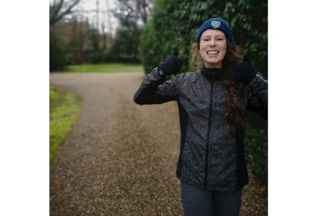 Jess Shotton from Denmead is taking on 10 miles of running each day in February to raise funds for the NHS