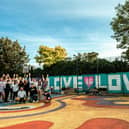 The Love Is Love mural has been set up in Orchard Park, Portsmouth. Picture: Harry Dobson/HLD Media