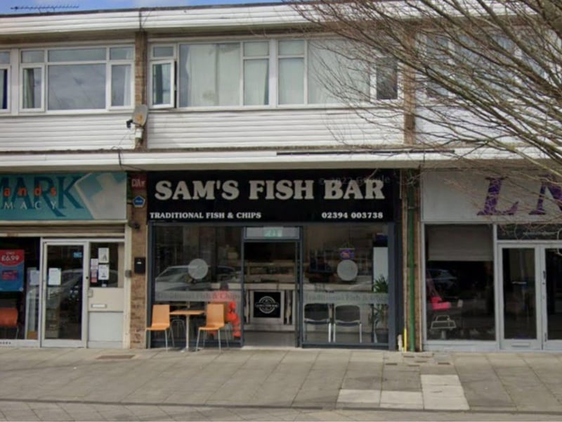 Sam's Fish Bar, a fish and chip shop 347 Milton Road, Waterlooville was also given a score of four on April 4.