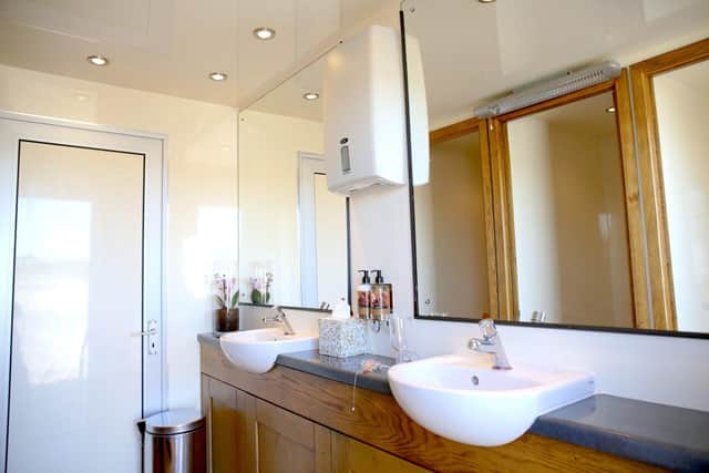 Inside the stolen Convenient Hire Limited luxury toilet blocks. Picture: Convenient Hire Limited