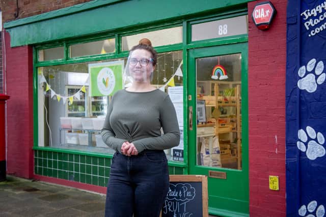 Tasha James outside her shop on 16 December.
Picture: Habibur Rahman