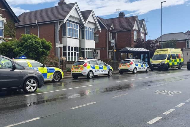 Emergency services rushed to the scene in London Road, North End.