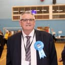 Stephen Ingram, the former director of Eco House Solutions, when he won a seat for the Conservatives on Fareham Borough Council last year 
Picture: Alex Shute