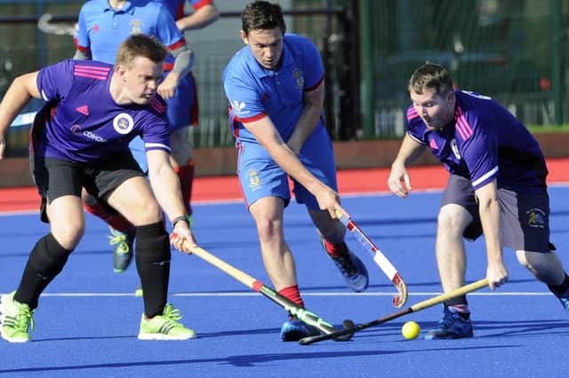 Jack Ferret, centre, struck four goals as US Portsmouth thrashed Hamble 9-0. Picture: Ian Hargreaves
