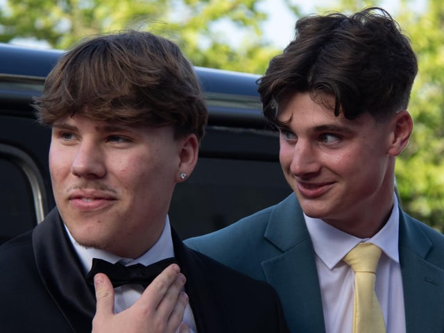 Pupils arriving at the Prom
