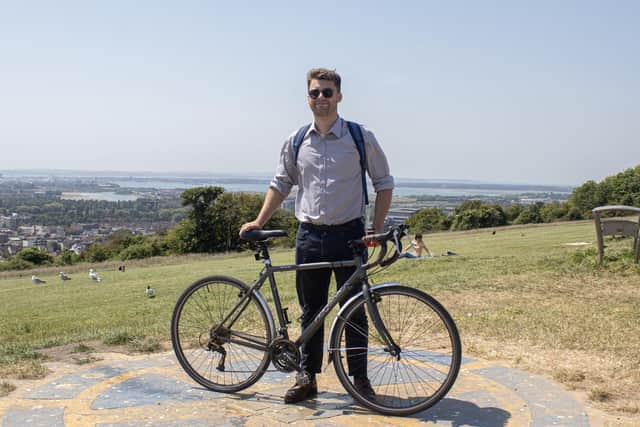 Joe Buncle tackles Portsdown Hill, Portsmouth 
Picture: Habibur Rahman