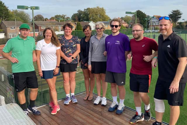 Avenue 3rds v Alverstoke (from left): Bailey Rowsell, Becky Howarth, Anne Treagust, Tara Creasy, Julie Farrington, James Warren, Adam Tomlie, Tony Norish