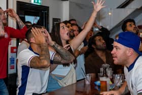 Hearts sink as Spain score their second goal. Picture: Mike Cooter (140724)