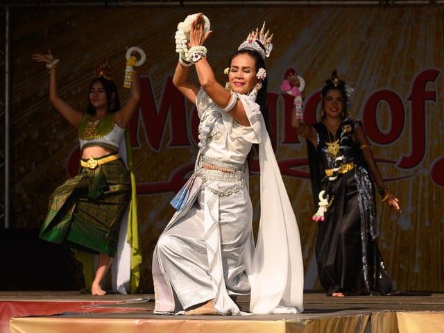 Pictured is: Thai dancers entertained the visitors

Picture: Keith Woodland