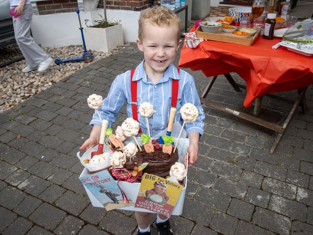 Freddie, 5, was also celebrating his birthday at the Craneswater Avenue street party. Photos by Alex Shute