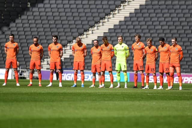 Pompey’s players at MK Dons