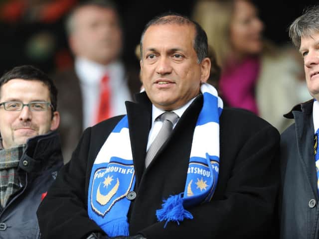Former Pompey owner Balram Chainrai has missed out on a £3m windfall after Pompey failed to win promotion this season. Picture: Ian Hargreaves
