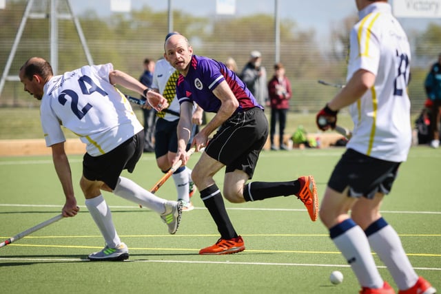 Portsmouth's Luke Parsons (purple). Picture by Paul Collins