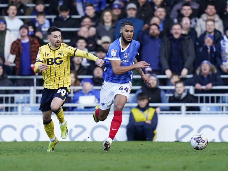 Myles Peart-Harris is cheered on by the Fratton faithful.