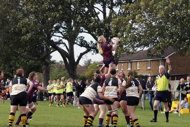Valkyries (black shorts) v Trojans. Picture: Barry Zee