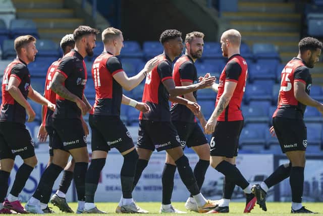 Reeco Hackett scored Pompey's first goal of the game.