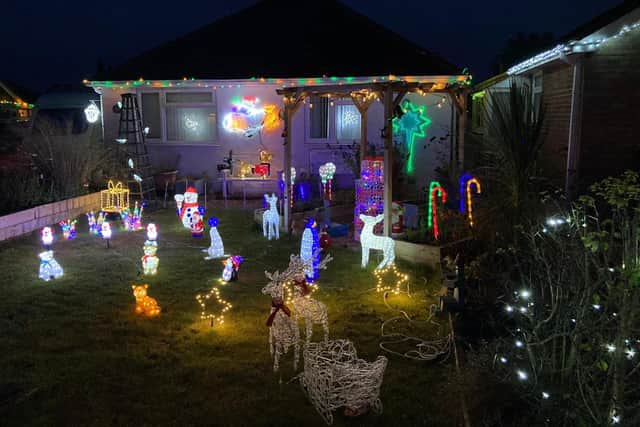 A Christmas trail has popepd up in Cowplain to raise funds for Padnell Infant School. Pictured: One of the houses on the trail
