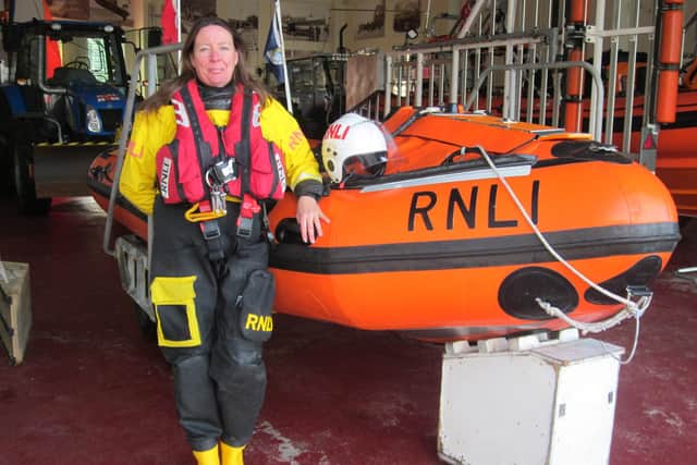 Sharon Swan, pictured, has become the first female helm at the Hayling RNLI station in its 103 years of lifesaving. Picture: RNLI