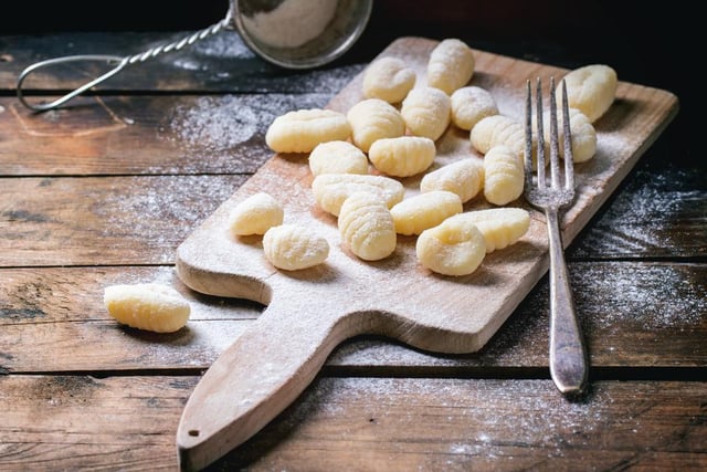 If you’ve got some leftover mashed potatoes that you don’t know what to do with, the good news is that you’re already halfway to making your own gnocchi at home. Gnocchi is a type of Italian dumpling made from potato, and it's delicious. To make it, all you’ll need is your mashed potatoes, eggs, flour and salt. Once you’ve got a dough, cut into shapes and boil until they float. From there, top with whatever sauce you like and dinner is done.