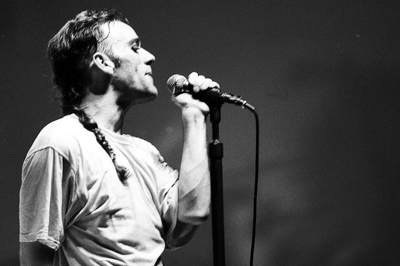 Michael Stipe, the lead singer of REM, at Portsmouth Guildhall in May 1989.