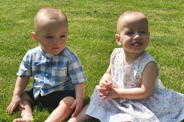 Glen Carter and Jasmine Baker from Waterlooville are sharing the story of the premature birth of their twins Ronny and Bella to raise awareness of complications and raise funds for Ickle Pickles. Pictured: Ronny and Bella more recently