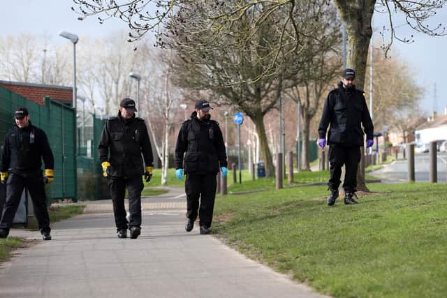 Police at the scene of an incident in Allaway Avenue, Paulsgrove.Picture: Chris Moorhouse     (010320-10)