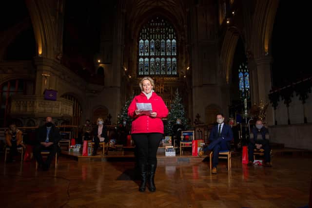 Speech from Claire Lambon, chief executive of Stop Domestic Abuse.
Picture: Habibur Rahman
