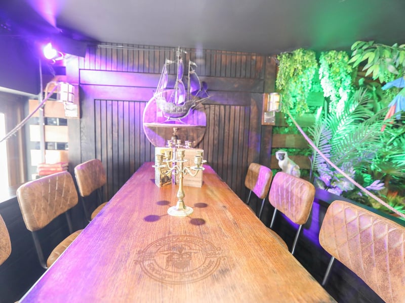 The Captains Table sits higher than the rest of the tables in the restaurant giving diners a view over the pirate's domain.