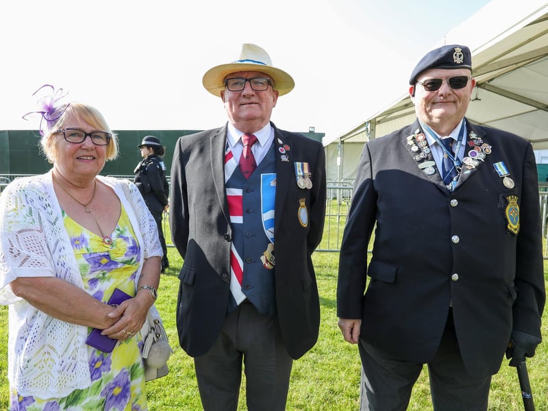 From left: Louise and Chris Purcell, with Lee Baker. Picture: Chris Moorhouse (050624-009)