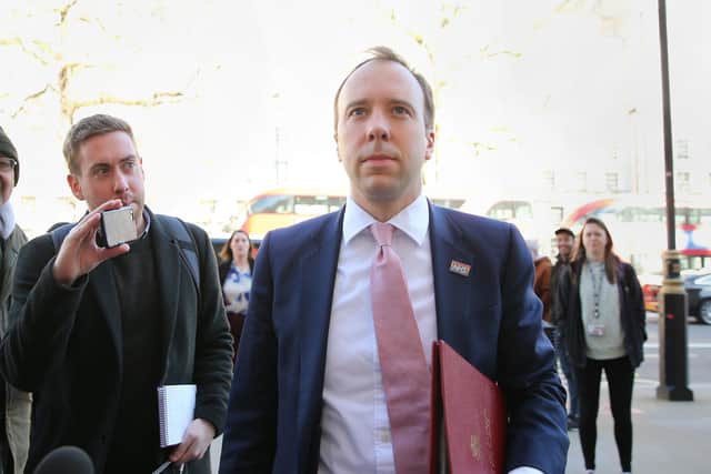 Health Secretary Matt Hancock arrives at the Cabinet Office, Whitehall, London, for a meeting of the Government's emergency committee Cobra to discuss coronavirus. Picture: Isabel Infantes/PA Wire