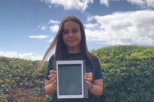 Dulcie Langley with her results