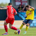 Alfie Stanley scored Gosport's opener their superb FA Cup replay win at Gloucester City. Picture: Chris  Moorhouse
