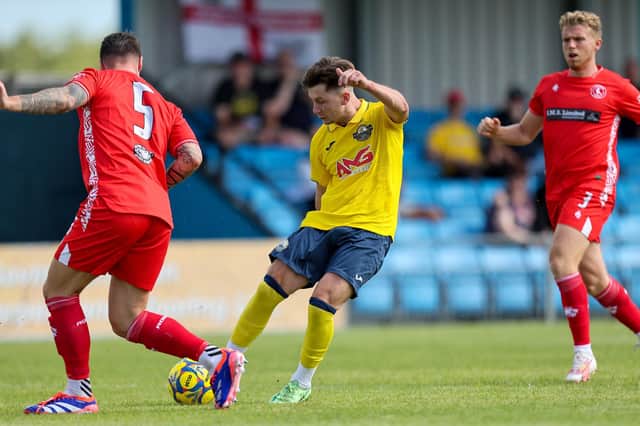 Alfie Stanley scored Gosport's opener their superb FA Cup replay win at Gloucester City. Picture: Chris Moorhouse