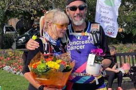 Tony Bennett and his partner Cherry Pirie after completing their walking challenge in Gosport. Pic: supplied
