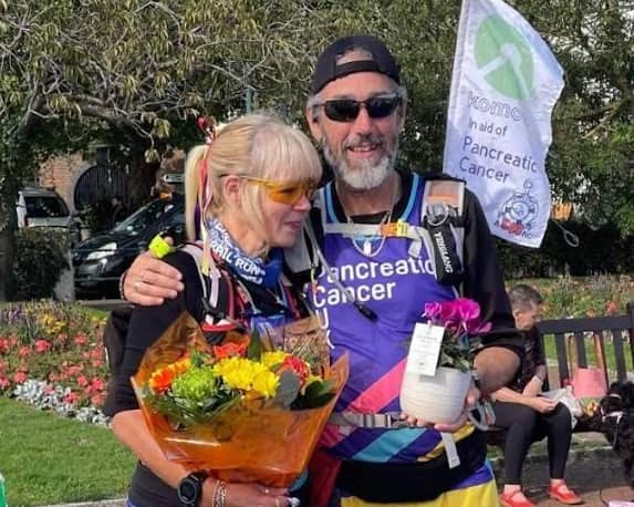 Tony Bennett and his partner Cherry Pirie after completing their walking challenge in Gosport. Pic: supplied