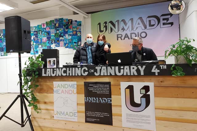 The Unmade Radio team at the December WeCreate Market in Southsea. Picture by Chris Broom