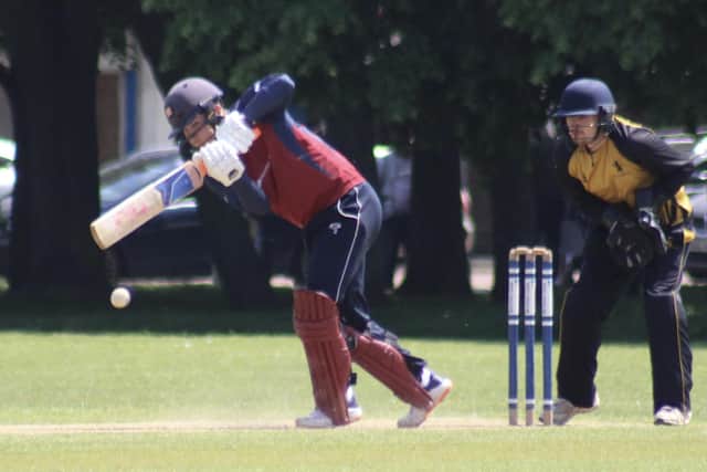 Havant's George Metzger on his way to 95 against Bournemouth. Picture by Tim Rogers