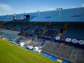 The restored South Stand truss can be glimpsed on the right of the middle section as work continues ahead of the new season. Picture: Michael Woods/Solent Sky Services