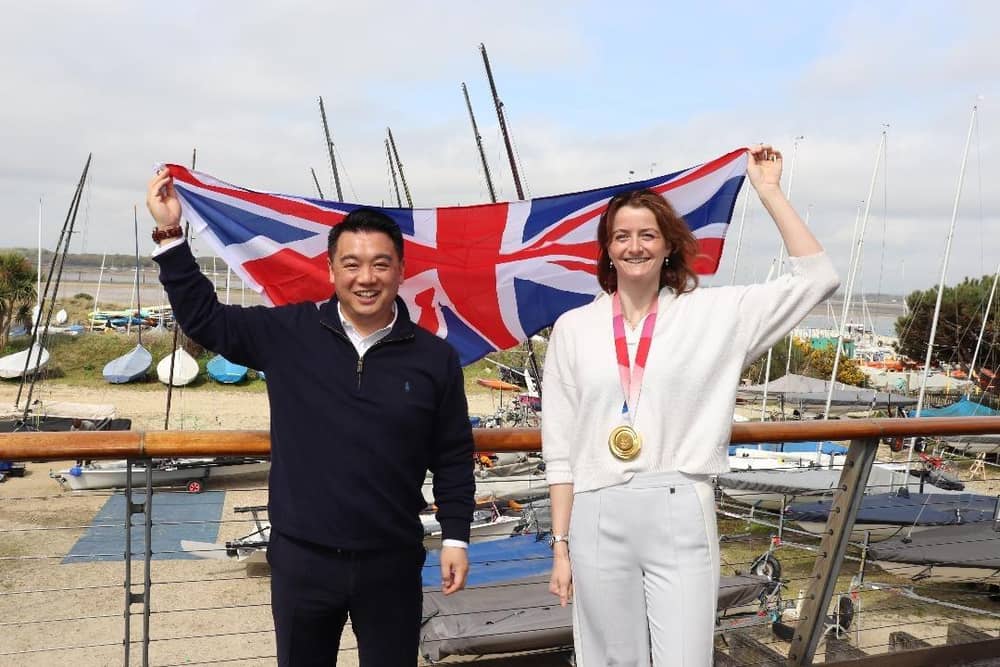 Havant MP Alan Mak and Hayling Olympic gold medallist Eilidh McIntyre MBE cheer on Team GB